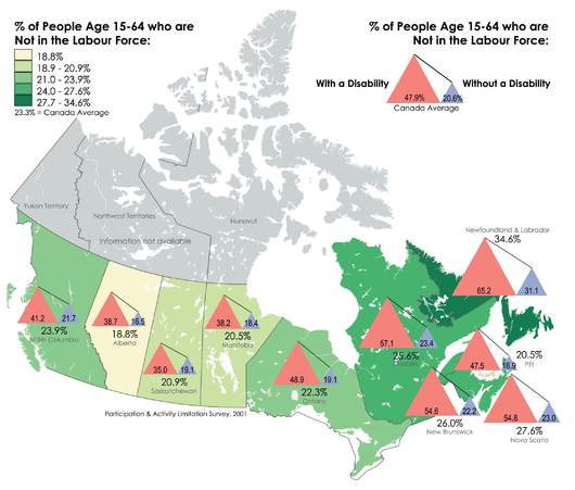 Map 1: Persons with and without disabilities, 